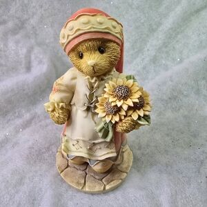 Cherished Teddies Bear with Yellow Sunflowers